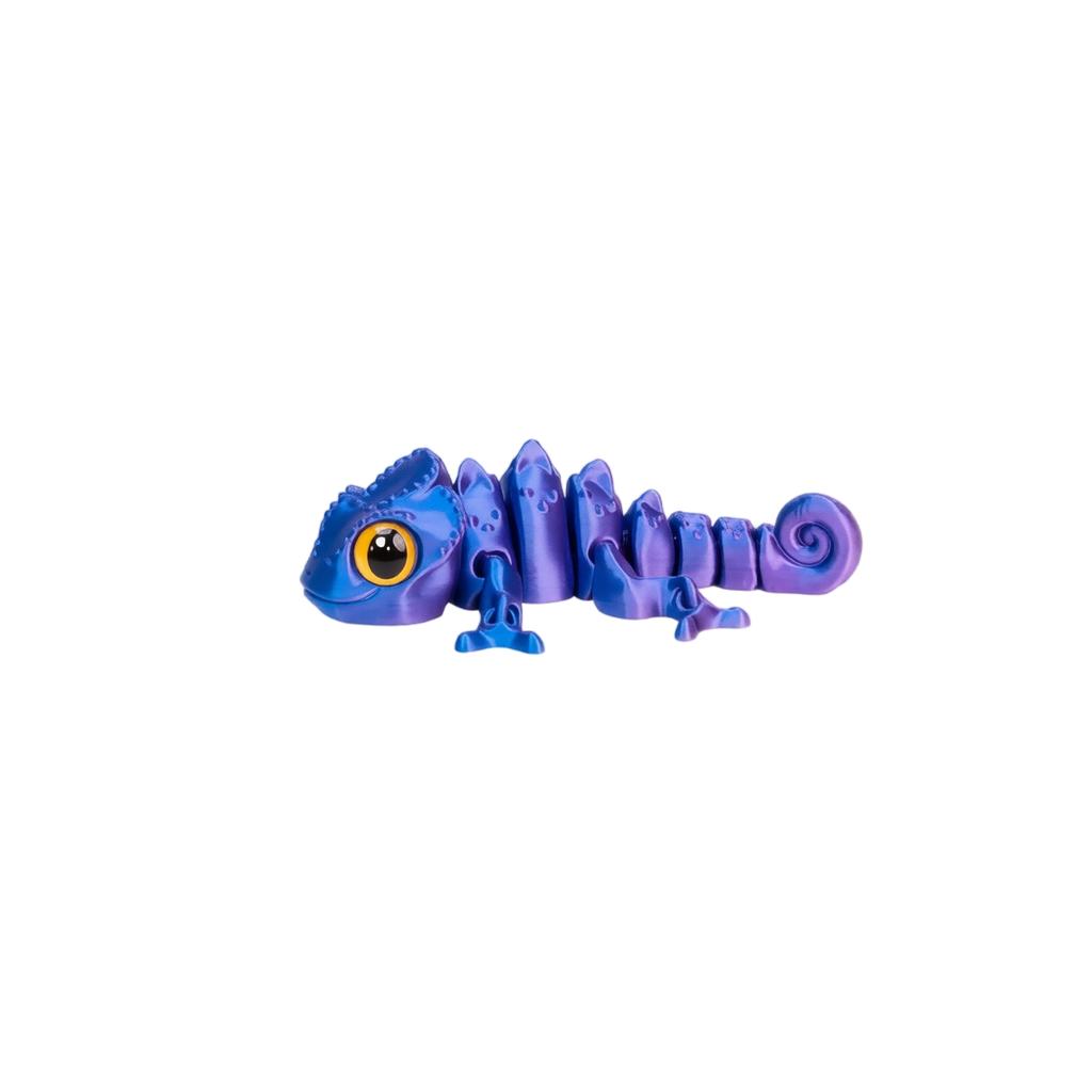 3D Printed Articulated Figure with Realistic Eyes, 10 cm Collectible Desk Decor