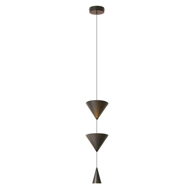 Danish Designer Hourglass Chandelier Bedroom Bedside Restaurant Simplicity Pendant Lamp Black Conical Room Decor LED Light