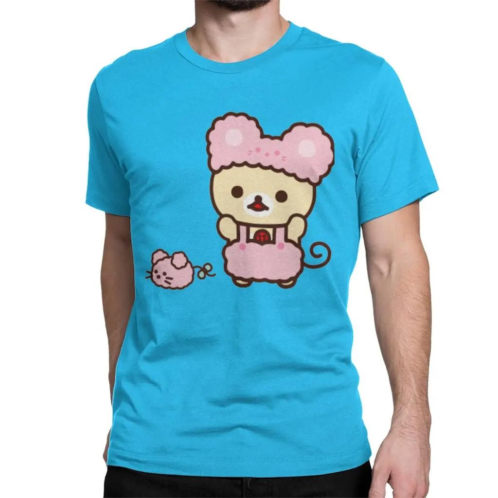 Novelty Rilakkuma Korilakkuma T-Shirts Unisex Wo Unisex Crewneck 100% Cotton T Shirt Short Sleeve Tee Shirt Plus Size Clothing