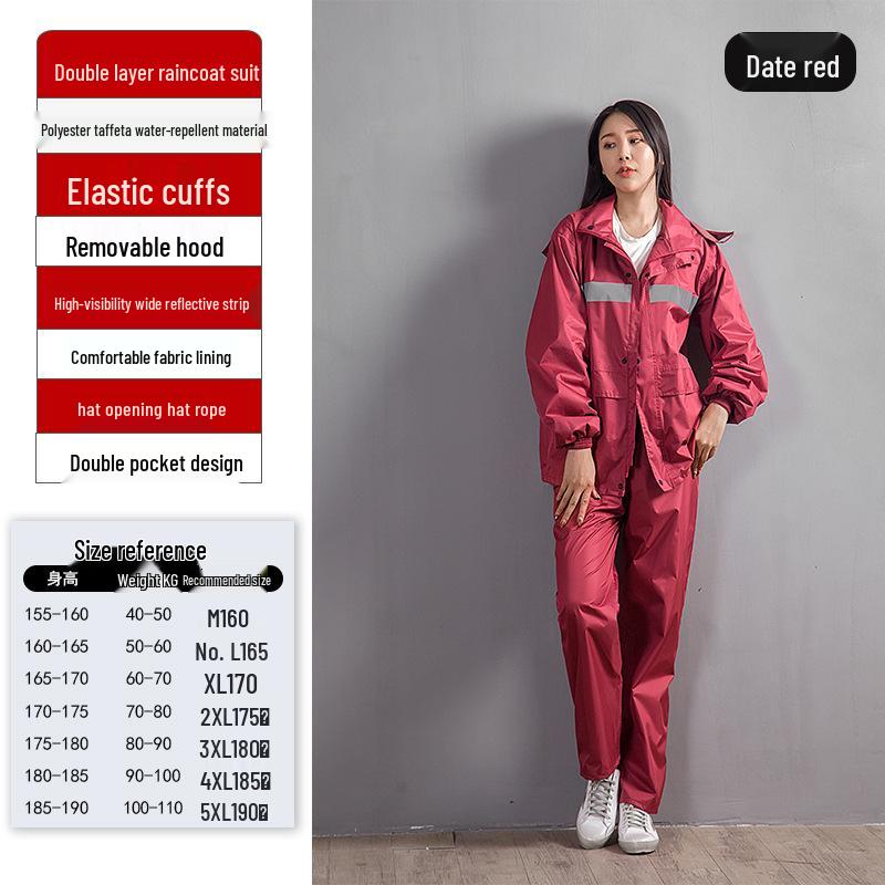 Men's Full-Body Electric Vehicle Raincoat Set - Waterproof, Split-Type Riding Gear