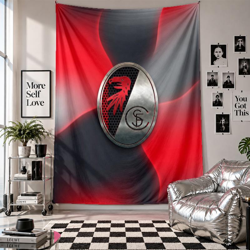 Arazzo da Parete FC SC Freiburg Decorazione per la Casa Tessuto da Appendere a Parete per Camera da Letto Soggiorno Sfondo