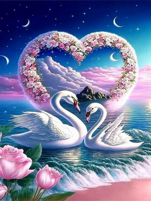 Love Swan Lake Diamond Painting New Arrivals Animals Flower Diy Full Square Round Drill Rhinestone Embroidery Rose Mosaic Cross Stitch Kits Wall Decor
