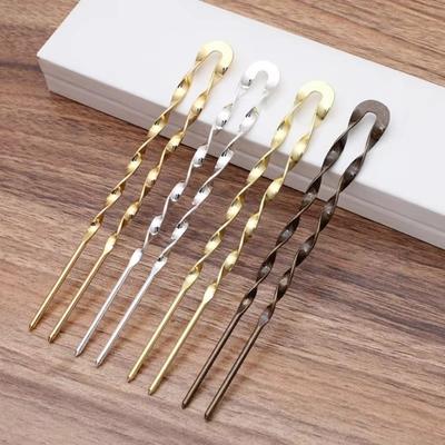 Épingles à Cheveux Vintage Élégantes en Forme de U Tiges à Cheveux Métalliques Maintien Sécurisé Pinces de Coiffage Fourchettes à Cheveux pour Chignons de Femmes