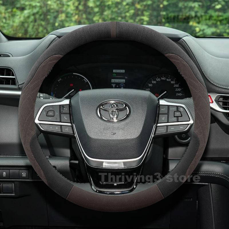 Suede Warm Car Steering Wheel Cover For Toyota Sienna 2026 Camry -2025 Winter Heating Covers For Covers Auto Accessories