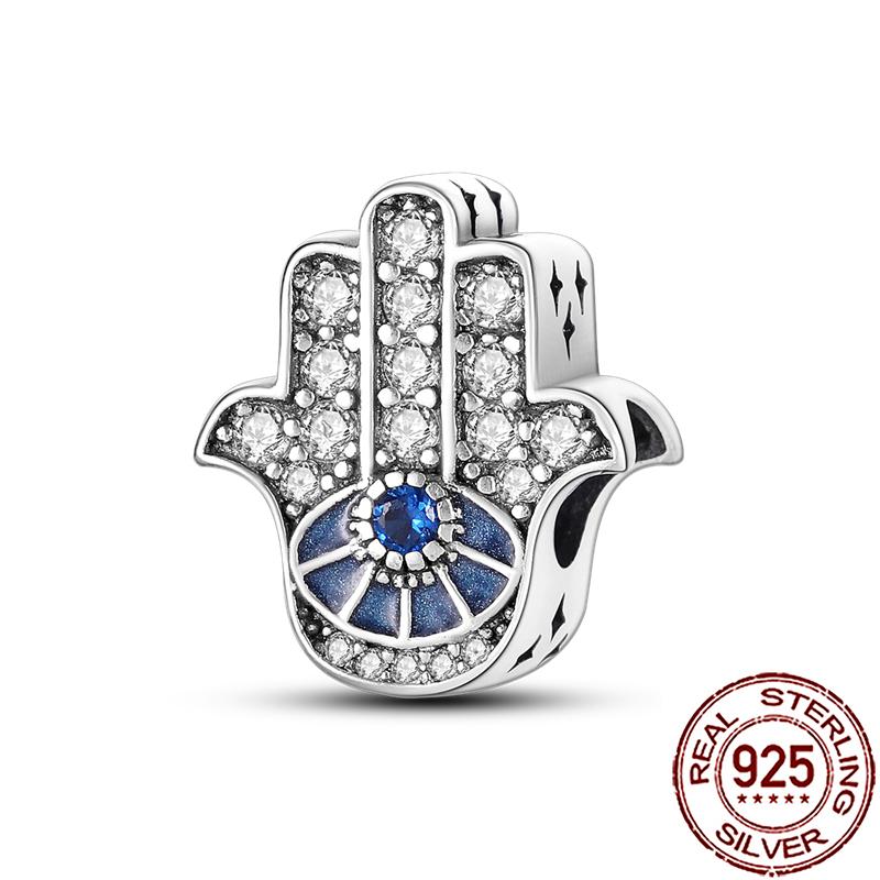 Charms Copper Hamsa Hand All-Seeing Eye Horus Fatima Protection Beads Fit Bracelet Necklace Women Diy Jewelry