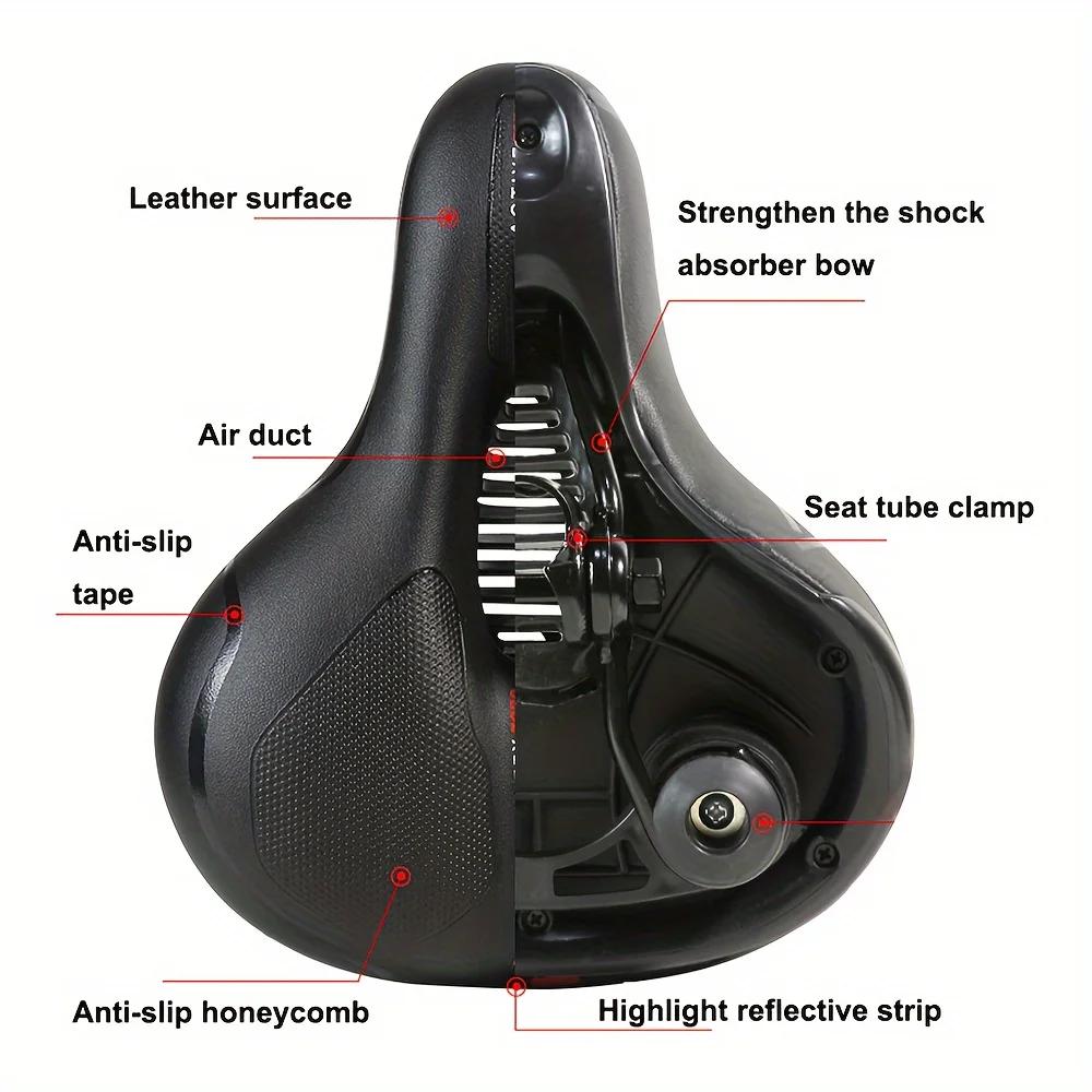 Hollow Breathable Bicycle Saddle Men Women MTB Road Bike Saddle Shock Absorbing Comfortable Big Butt Bike Seat Safety