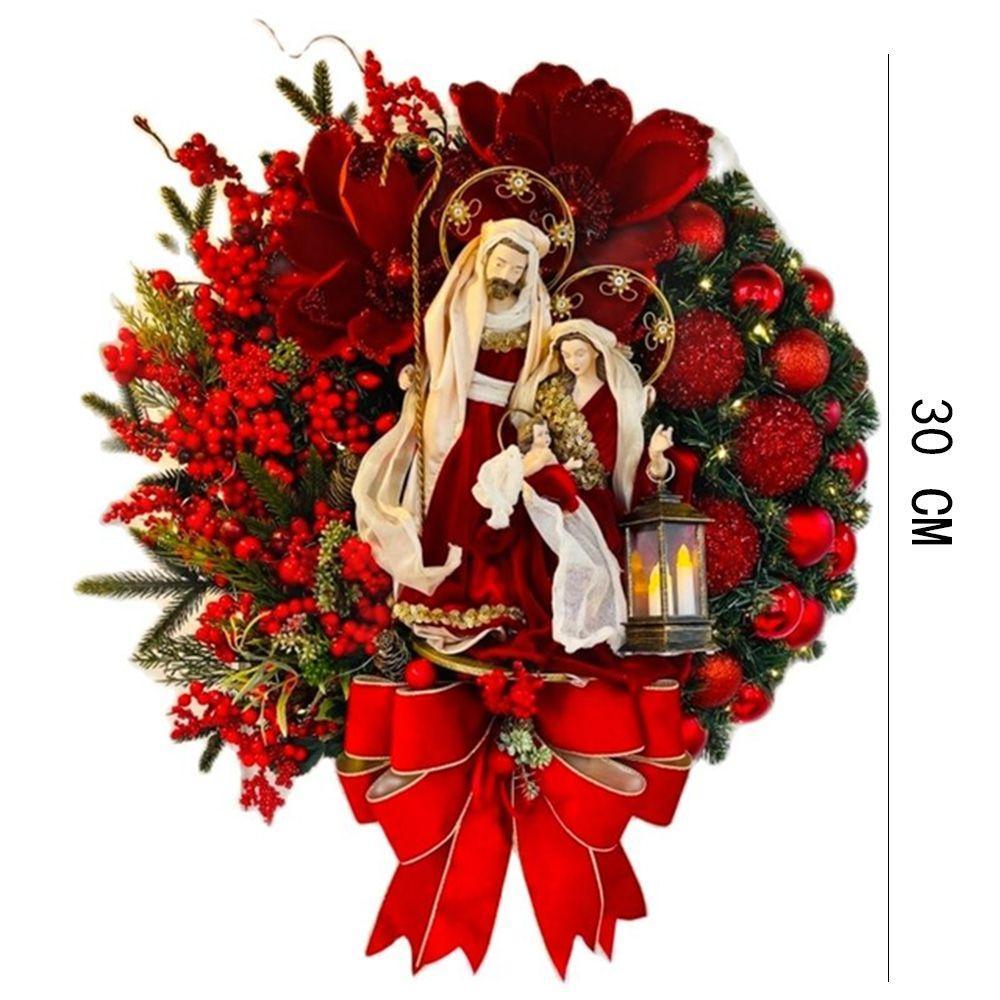 

Wall Decorations with Lights Sacred Christmas Wreath Christmas Wreath Decor Door Hanging Ornaments