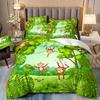 3pcs Cartoon Lions Elephants AnimalsThemed Bedroom  Duvet  Cover  Soft and Comfortable Cute Animal Covers, Single Queen Dormitor