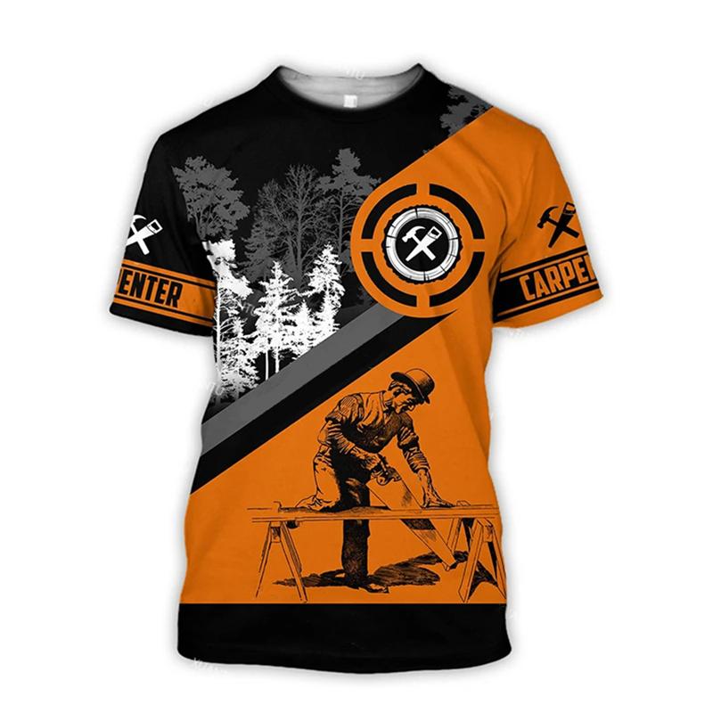 Carpenter Worker Men's T-shirt Short Sleeve Round Neck Breathable T Shirt 3d Print Graphic Tools Harajuku Casual Workwear Tees