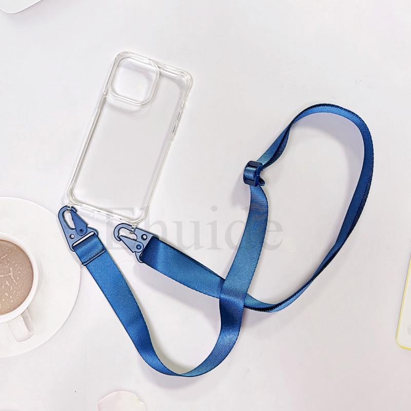 Lanyard Clear Case For iPhone 17 16 15 12 11 Pro Max 13 Mini X XS 14 Plus Crossbody Strap Belt Hard PC Acrylic Shockproof Cover