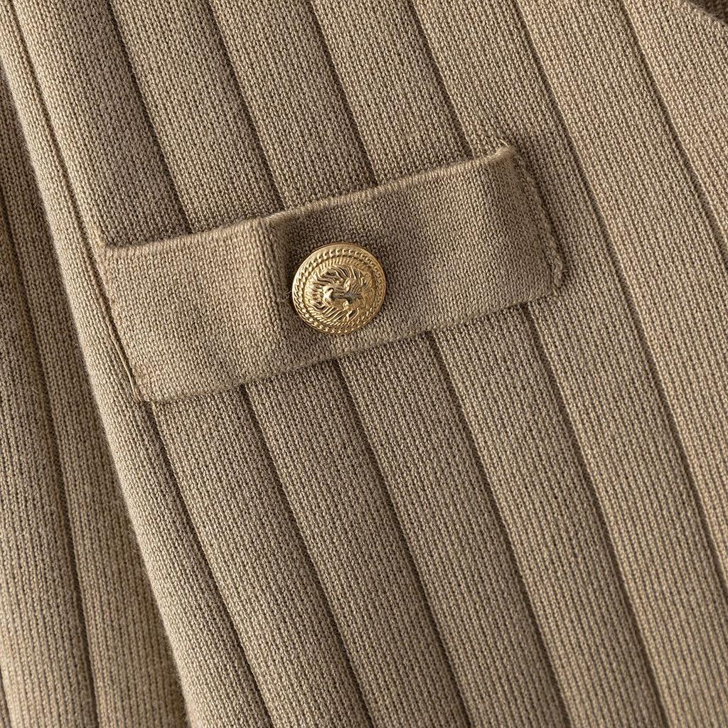 Schlank geschnittene Hose mit weitem Bein Pullover Dreiteiliges Damen Herbst Neu Weste Gestrickte Strickjacke Set