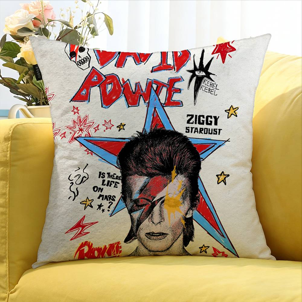 For DDavidS BBowieS World Various Sizes Square Pillow Case For Car Home Bedchamber Decor