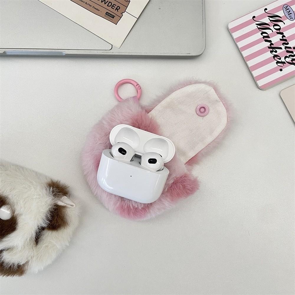 Portable Earphone Storage Bag Snap Button Mini Bluetooth Headset Case Love Heart Coin Purse for Women Girls