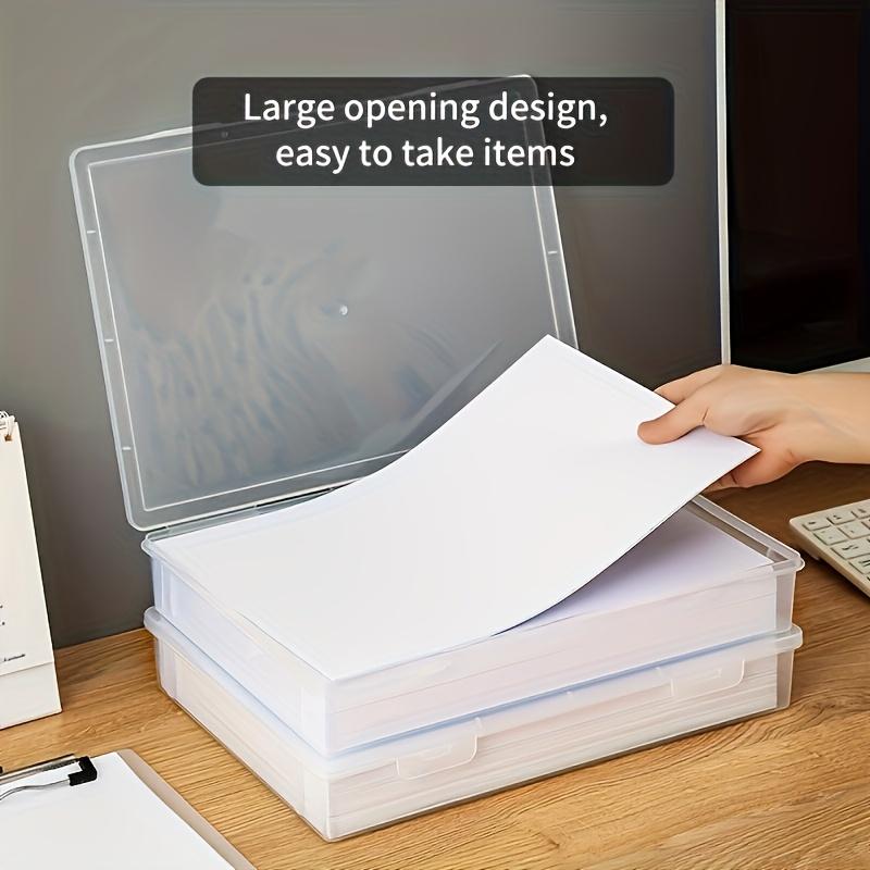 high qualityLarge Capacity Transparent Plastic Storage Box Compatible for A4/A5 Documents - Heavy-Duty File Suitable for Office & Home, Durable