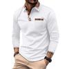 Spring and Autumn New Men's Daily Casual Solid Colour Patchwork Pockets Lapel Long-sleeved Polo Shirt