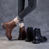 Autumn and Winter New British Martin Boots Women's Retro Leather Soft-soled Zipper Boots Chelsea Skinny Short Boots