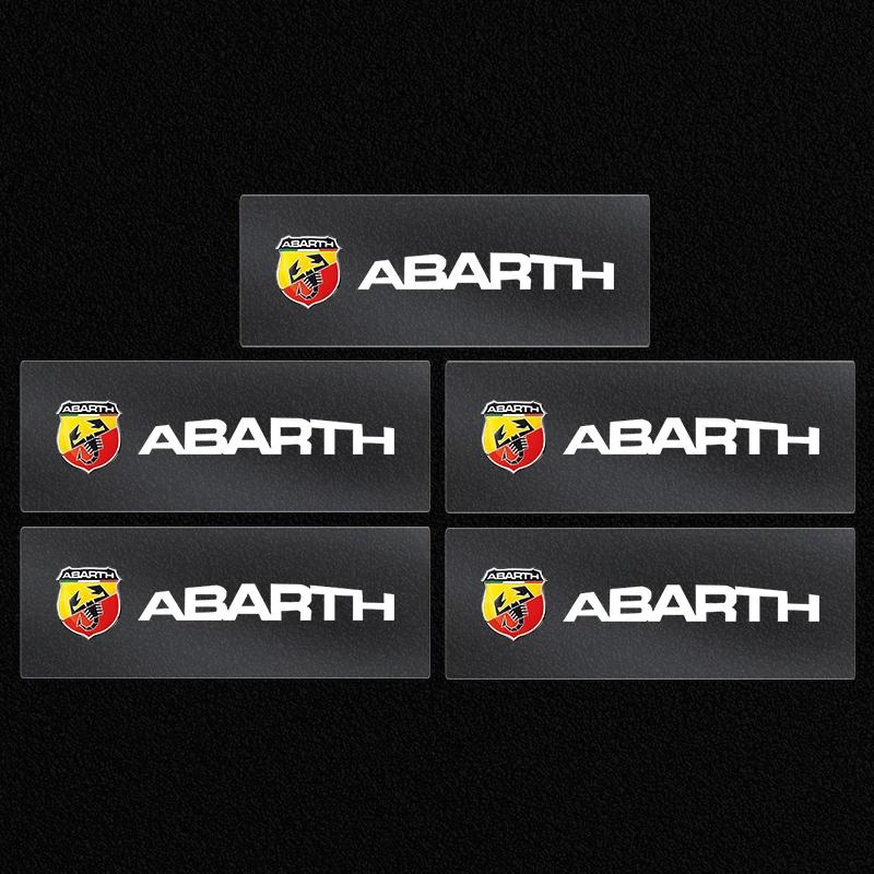 HIBWO1 Car Steering Wheel Badge Stickers Car Door Handle Label Decal For Fiat Abarth 595 Abarth 500 Abarth 124 Spider Car Accessories