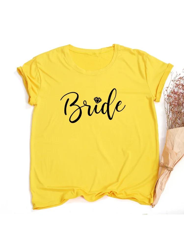 Bride Team Couple Bachelorette Bride Party Unisex Summer TShirt Hipster Short Sleeve Tops Girls Tees Camisetas Mujer
