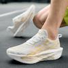 Lightweight Kids Running Shoes With Carbon Plate Youth Athletes Breathable Mesh Upper Non-Slip Rubber Sole