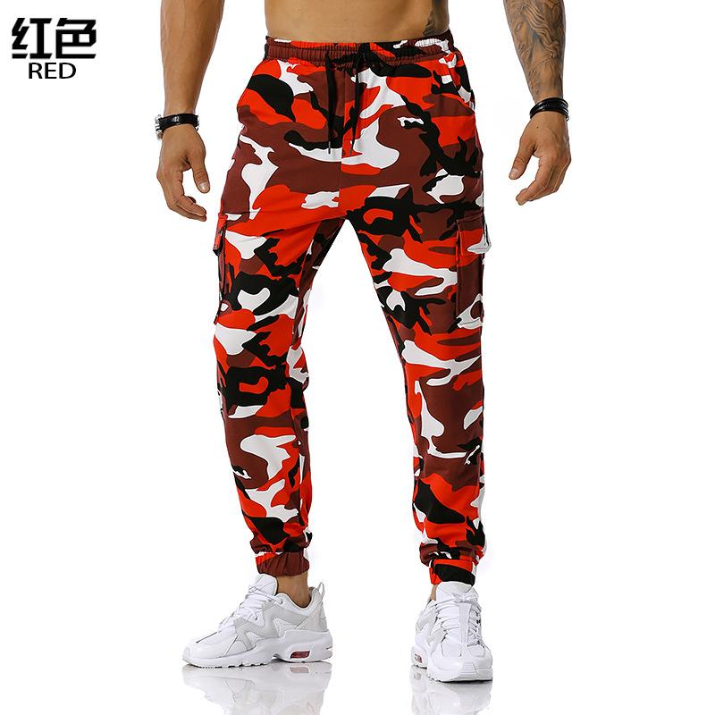 Autumn New Mens Camouflage Jogging Pants Multi-Pockets Outdoor Sport Sweatpants Running Training Casual Fitness Tracksuit Pants