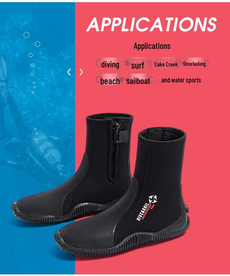 5 mm dicke, rutschfeste High-Top-Watschuhe für den Außenbereich für Strand, Schnorcheln, Surfen und Tauchen