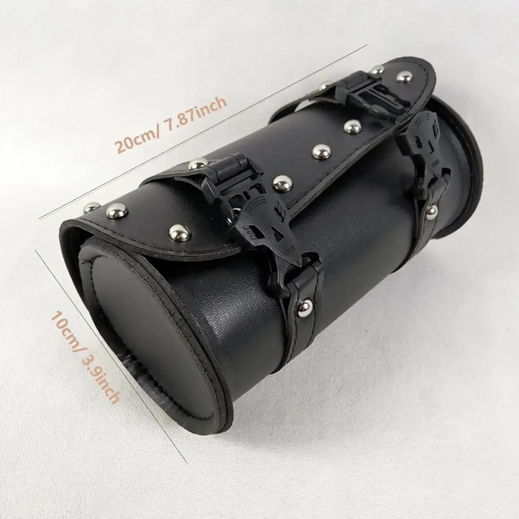 Motorcycle Tool Bag Large Capacity Waterproof PU Leather Motorcycle Retro Paddle Bag Front Rear Travel Bag Cycling Bag Side Bag