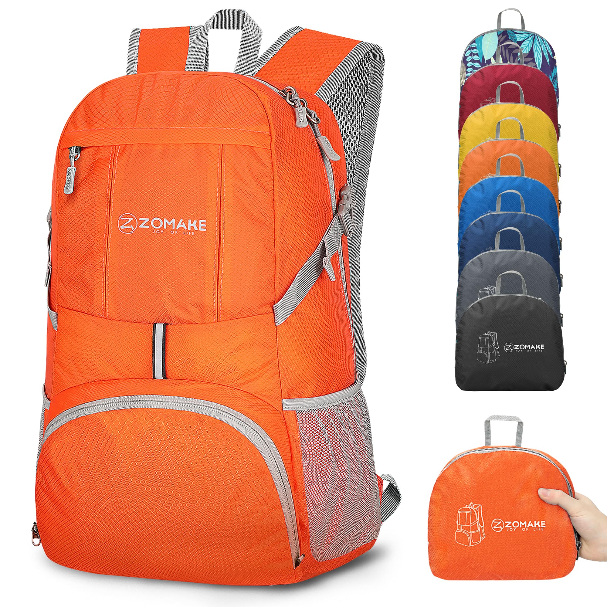 

[ZOMAKE] Lightweight Foldable Backpack, Large Capacity 35L, Packable, Outdoor Bag, Hiking Daypack, Waterproof, Mountaineering, Travel, Trekking, with