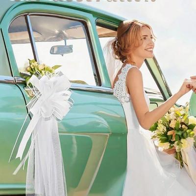 Aranjamente Florale Bănci Biserică cu Cozi Lungi de Tul Decor Alee Scaune Decor Mașină Nuntă Pentru Decor Alee Biserică Ceremonie