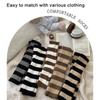 Contrast Color Striped Leg Warmers for Women Girls Ribbed Knitted Boot Covers Over Calf Socks for Dance Parties Hosiery