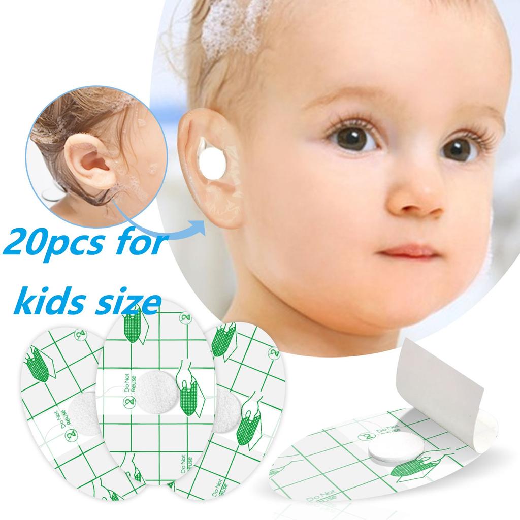 20Pcs Baby Shower Ear Stickers Newborn Baby Shower Swimming Waterproof Ear Protection Stickers For Swimming Showering Bathing