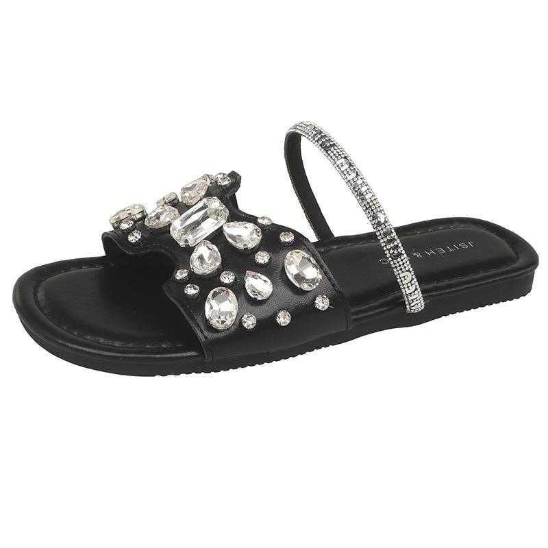 

Retro fairy flat-bottomed slippers female 2025 summer new comfortable and non-slip outer wear versatile fashion soft high-end sandals 40