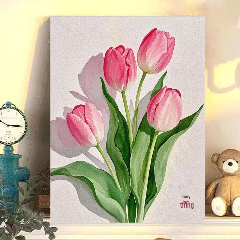 Minimalist DIY Floral Oil Painting Kit - Stress Relieving Decorative Art
