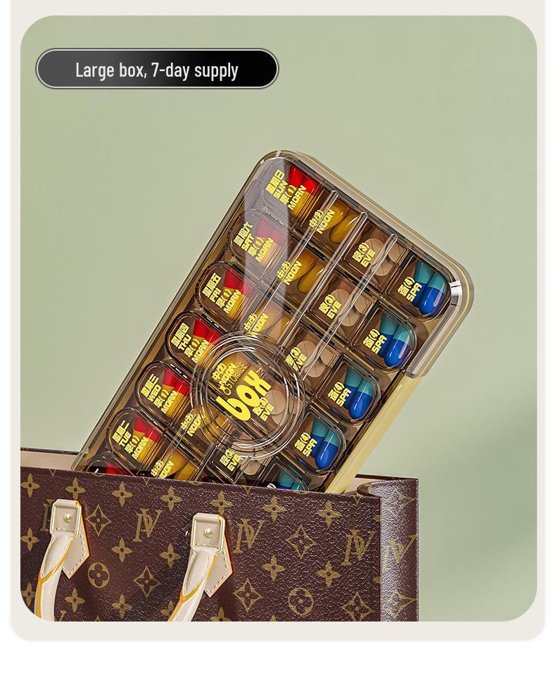 Portable Weekly Pill Organizer - Compact Travel Size with 3 Daily Compartments