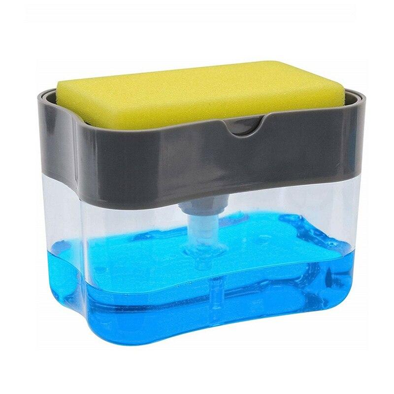 

Hot 2 in 1 Sponge Soap Dispenser Soap Dispenser and Sponge Caddy Bathroom Soap Organizer Dishwasher Kitchen Tools Clean | Liquid Soap Dispensers