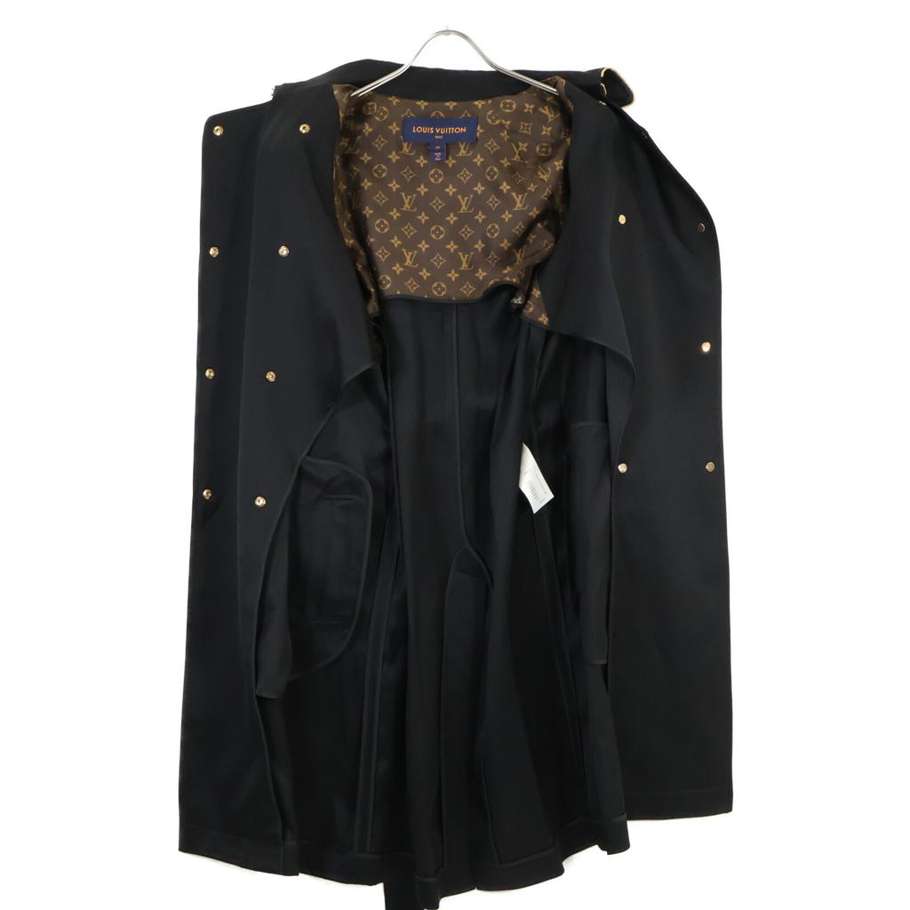 Louis Vuitton Domestic Regular 24 Year Old RW222W MN1 FNC06 Monogram Lining Belted Trench Coat Coat 34 Black X GoldUsed