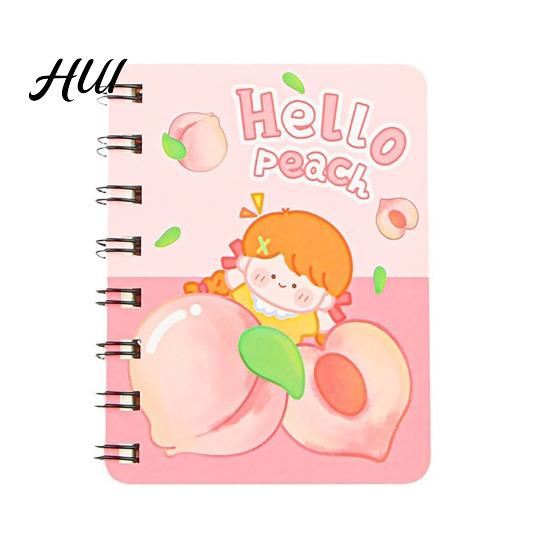 Portable Notebook Mini Cartoon Spiral Notebook, 80 Pages Pocket Small Smooth Page Turning Journal for Study Notes Cute Diary