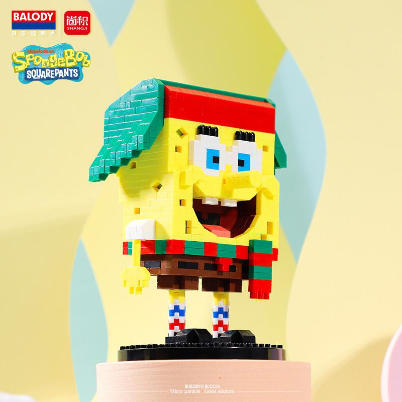Anime SpongeBob SquarePants Micro Particles Block City Patrick Star Squidward Building Blocks Children Playthings Birthday Gifts