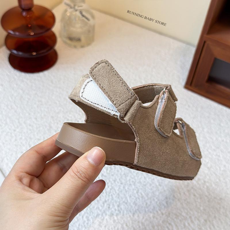 Top Options Retro Suede Leather Sprots Sandals for Children Classic Summer Engand Style Buckle Beach Platform Shoes Child I05308