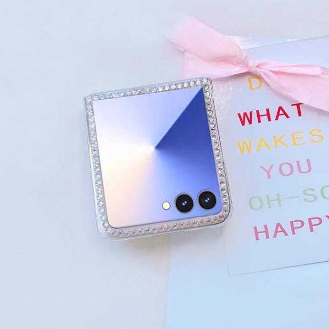 Luxury Rhinestone Suitable for Samsung ZFlip7/FE Folding Phone Case ZFlip6/5/4 Mickey Mirror 3 Case