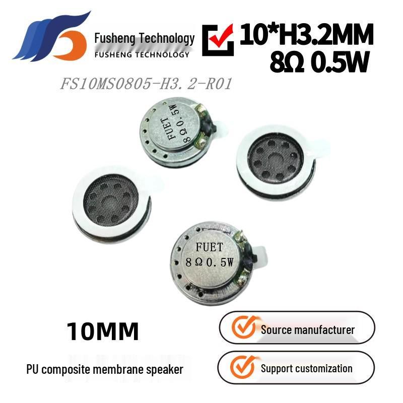 

10mm PU Film Speaker: 8 Ohm, 0.5W for Smart Home Devices and Reading Pens