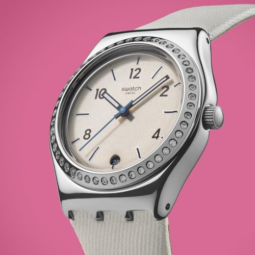 Montre pour femme Swatch Irony Medium Glacial Petals YLS471, Blanc