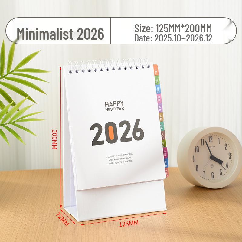 2026 Year of the Horse Wooden Desk Calendar with Custom Logo - Unique Punch Card Design for Business Office