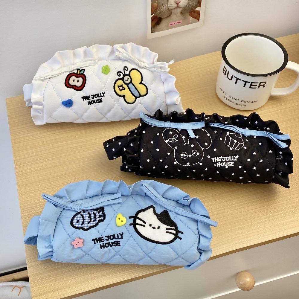 Cat Bee Rabbit Cartoon Pencil Case Large Capacity Stationery Storage Bag Makeup Bag  Student