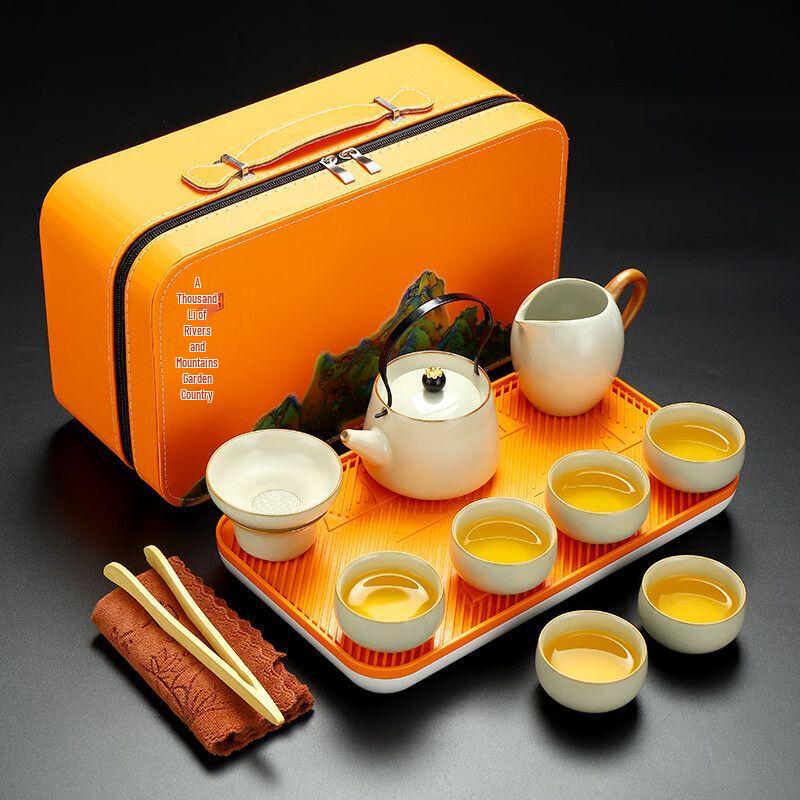 Ru Kiln Style Portable Kung Fu Tea Set