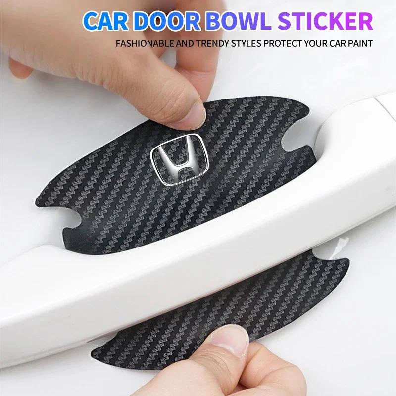 4Pcs Car Door Bowl Anti-scratch Sticker Handle Protection Sticker For Honda Civic xrv hrv crv brv City Accord Fit Jazz Insight TA8