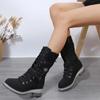 Fashion Autumn and Winter New Mid-calf Boots Women's Low Heel Plush Line Side Zipper Comfortable Casual Non-slip Fashion Boots
