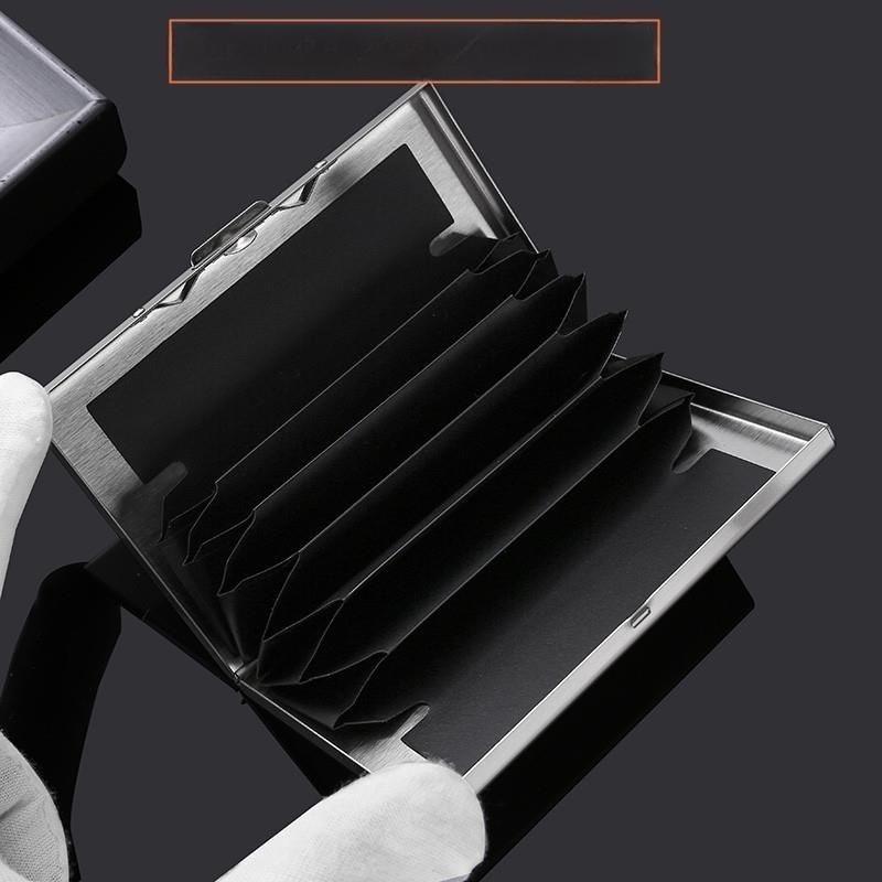 1Pc New stainless steel card case anti-magnetic anti-theft wallet mini simple high-grade stainless steel card case card holder