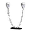 Silver Clasp 925 Silver CZ Pave Clip Charms Daisy Beads Stopper Safety Chain Fit Original Bangle Bracelet Jewelry Clip