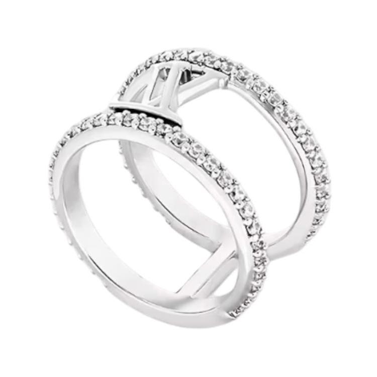 Louis Vuitton Iconic Inlay Design Metal Ring Women Jewelry Silver M1187M