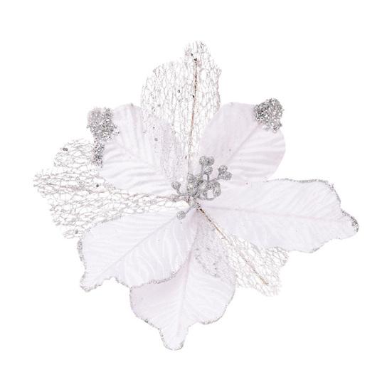 Christmas Poinsettia Artificial Flowers Xmas Tree Wreath Ornaments DIY Decoration New Year Wedding Party Holiday Decor